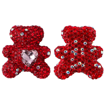 3pcs Love Crystal Rhinestones Colorful Bow Classic Straight Hole Beads DIY Phone Keychain Necklace Accessories