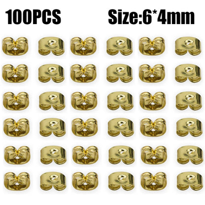 500pcs Ear Plug Box Clear Silicone Rubber Alloy Earring Clasp Earrings Accessories Kit DIY Jewelry Making Ears Hook Findings