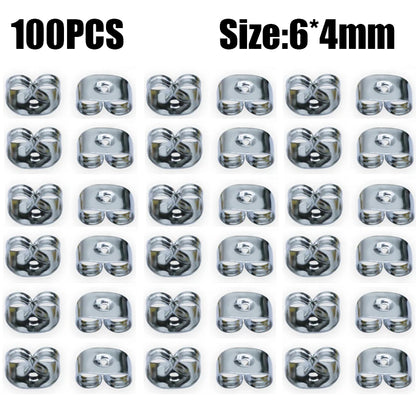 500pcs Ear Plug Box Clear Silicone Rubber Alloy Earring Clasp Earrings Accessories Kit DIY Jewelry Making Ears Hook Findings