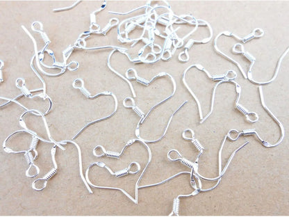 50PCS 15MM DIY Making Jewelry Findings 925 Sterling Silver colorFrench Hook Earrings Ear Wires