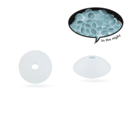 50Pcs 12MM Luminous Silicone Lentil Beads Glow In The Dark Loose Spacer Bead DIY Bracelet Necklace For Jewelry Making