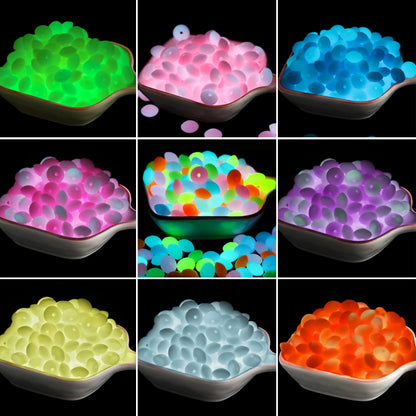 50Pcs 12MM Luminous Silicone Lentil Beads Glow In The Dark Loose Spacer Bead DIY Bracelet Necklace For Jewelry Making