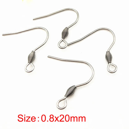 50Pcs Hypoallergenic Surgical Stainless Steel Multi Design Blank Ear Wire Fish Hooks for DIY Earring Jewelry Making Findings