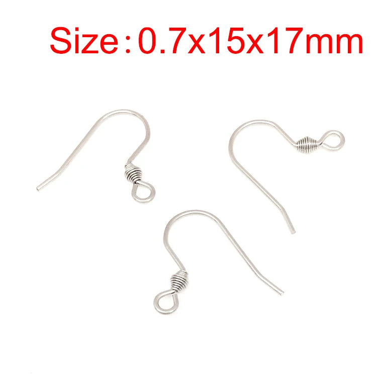 50Pcs Hypoallergenic Surgical Stainless Steel Multi Design Blank Ear Wire Fish Hooks for DIY Earring Jewelry Making Findings