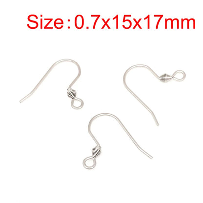 50Pcs Hypoallergenic Surgical Stainless Steel Multi Design Blank Ear Wire Fish Hooks for DIY Earring Jewelry Making Findings