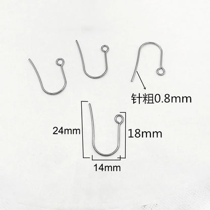 50Pcs Hypoallergenic Surgical Stainless Steel Multi Design Blank Ear Wire Fish Hooks for DIY Earring Jewelry Making Findings