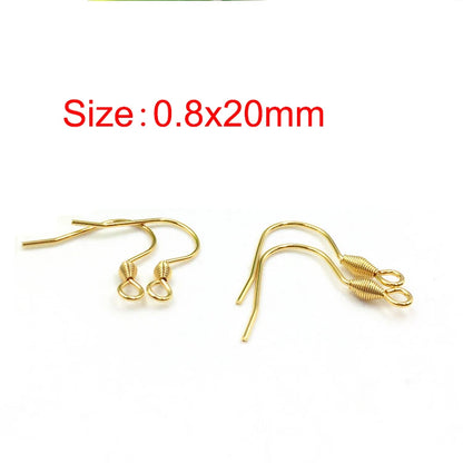 50Pcs Hypoallergenic Surgical Stainless Steel Multi Design Blank Ear Wire Fish Hooks for DIY Earring Jewelry Making Findings