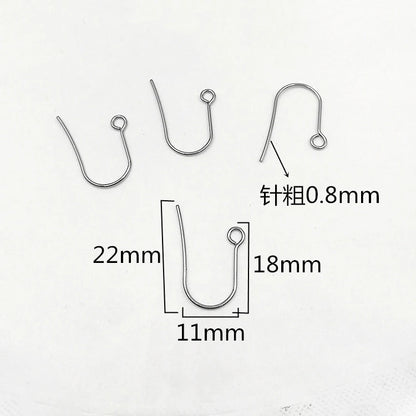 50Pcs Hypoallergenic Surgical Stainless Steel Multi Design Blank Ear Wire Fish Hooks for DIY Earring Jewelry Making Findings