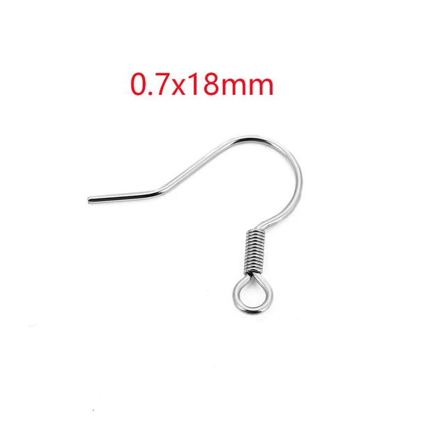 50Pcs Hypoallergenic Surgical Stainless Steel Multi Design Blank Ear Wire Fish Hooks for DIY Earring Jewelry Making Findings