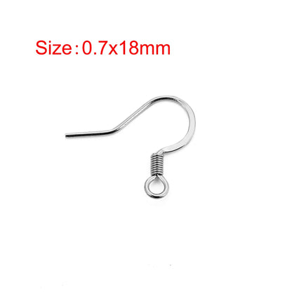 50Pcs Hypoallergenic Surgical Stainless Steel Multi Design Blank Ear Wire Fish Hooks for DIY Earring Jewelry Making Findings