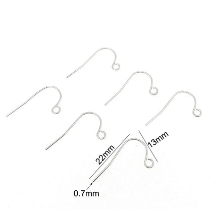 50Pcs Hypoallergenic Surgical Stainless Steel Multi Design Blank Ear Wire Fish Hooks for DIY Earring Jewelry Making Findings