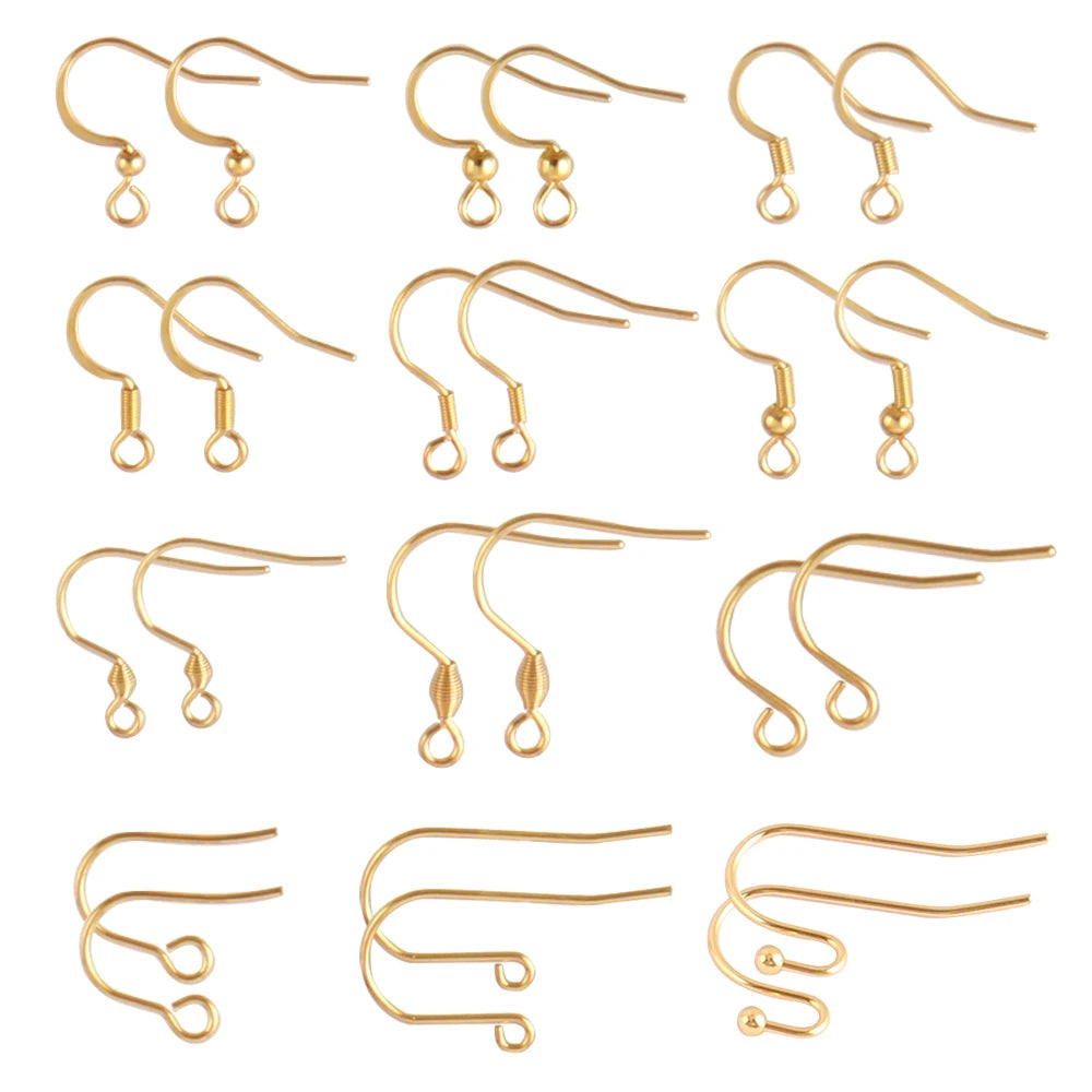 50pcs 316 Stainless Steel Earring Hooks French Earrings DIY Earring Clasp Findings Supplies For Jewelry Making Wholesale Parts