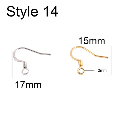 50pcs 316 Stainless Steel Earring Hooks French Earrings DIY Earring Clasp Findings Supplies For Jewelry Making Wholesale Parts