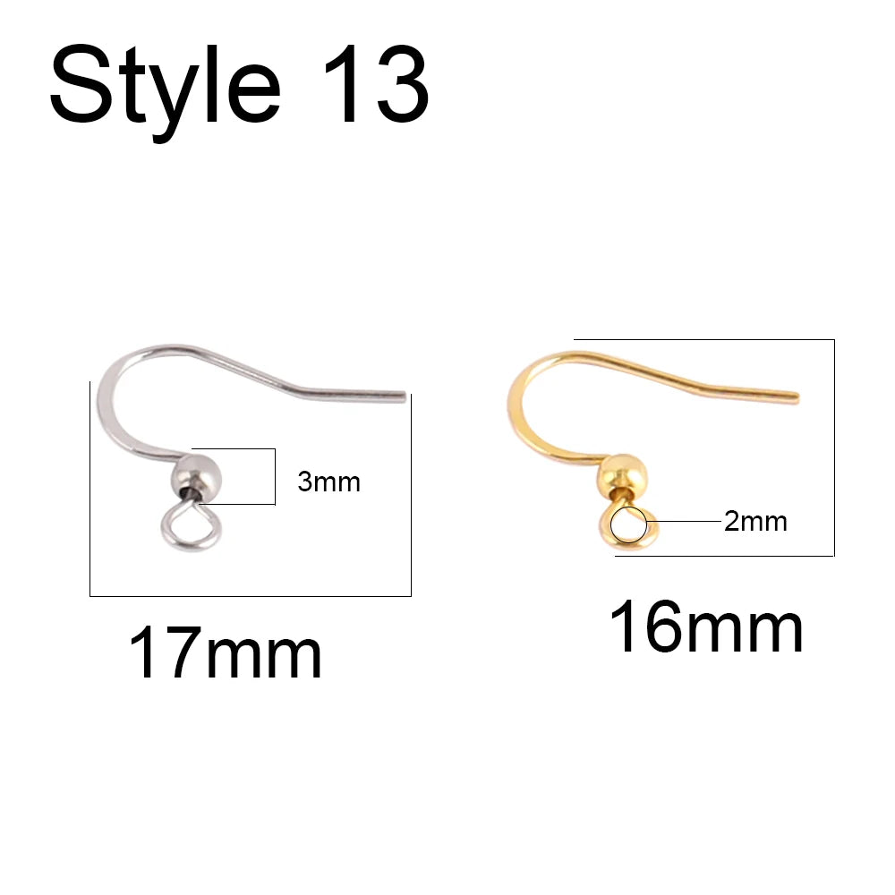 50pcs 316 Stainless Steel Earring Hooks French Earrings DIY Earring Clasp Findings Supplies For Jewelry Making Wholesale Parts