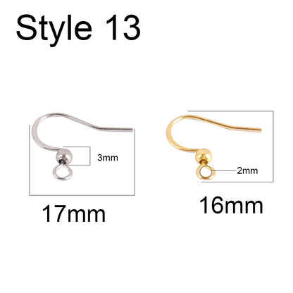 50pcs 316 Stainless Steel Earring Hooks French Earrings DIY Earring Clasp Findings Supplies For Jewelry Making Wholesale Parts