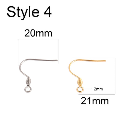 50pcs 316 Stainless Steel Earring Hooks French Earrings DIY Earring Clasp Findings Supplies For Jewelry Making Wholesale Parts