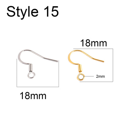 50pcs 316 Stainless Steel Earring Hooks French Earrings DIY Earring Clasp Findings Supplies For Jewelry Making Wholesale Parts