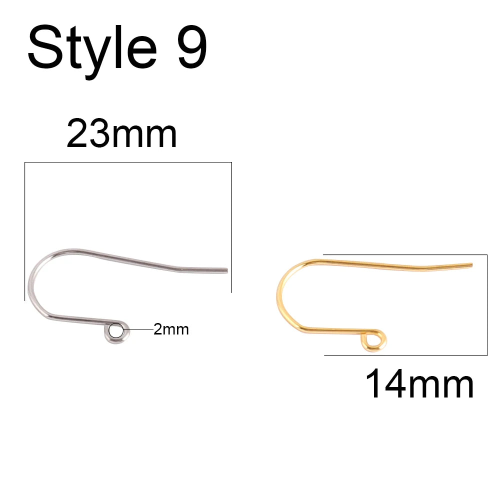 50pcs 316 Stainless Steel Earring Hooks French Earrings DIY Earring Clasp Findings Supplies For Jewelry Making Wholesale Parts
