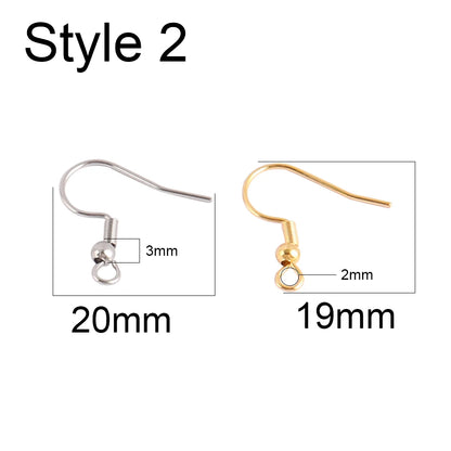 50pcs 316 Stainless Steel Earring Hooks French Earrings DIY Earring Clasp Findings Supplies For Jewelry Making Wholesale Parts