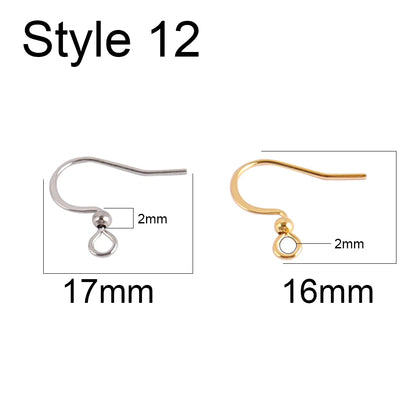 50pcs 316 Stainless Steel Earring Hooks French Earrings DIY Earring Clasp Findings Supplies For Jewelry Making Wholesale Parts