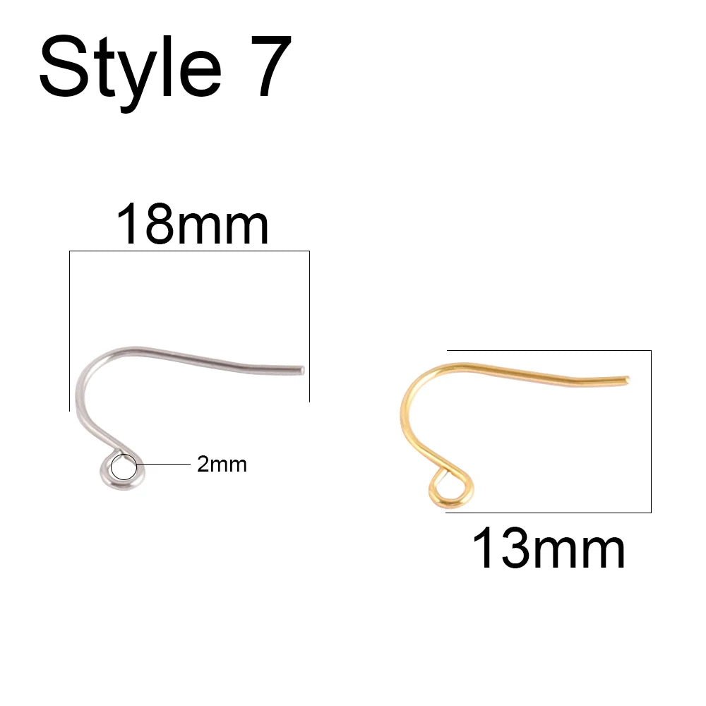 50pcs 316 Stainless Steel Earring Hooks French Earrings DIY Earring Clasp Findings Supplies For Jewelry Making Wholesale Parts