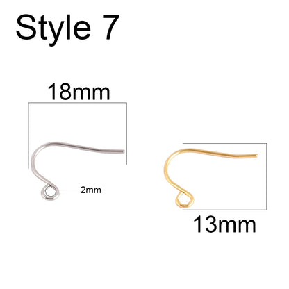 50pcs 316 Stainless Steel Earring Hooks French Earrings DIY Earring Clasp Findings Supplies For Jewelry Making Wholesale Parts