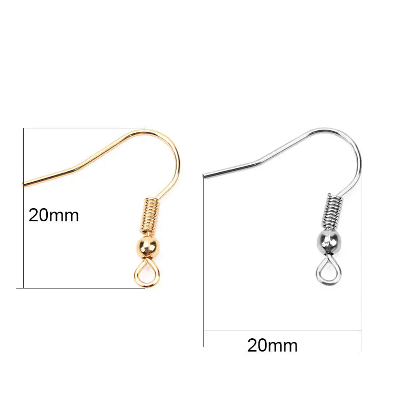 50pcs Hypoallergenic Stainless Steel Earrings Hooks Nickel Free Anti Allergy Earring Clasp Wire For Diy Jewelry Findings Making