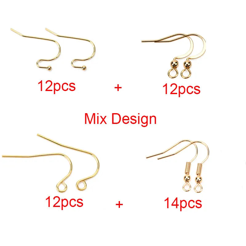 50pcs Hypoallergenic Stainless Steel Earrings Hooks Nickel Free Anti Allergy Earring Clasp Wire For Diy Jewelry Findings Making