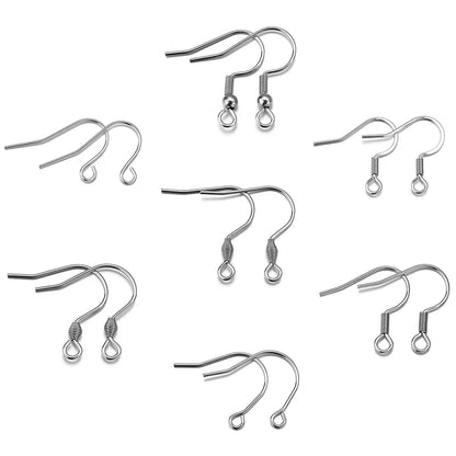 50pcs/Lot Hypoallergenic Stainless Steel Earring Hooks For Jewelry Making Ear Hook Diy Earrings Earwire Clasps Accessories