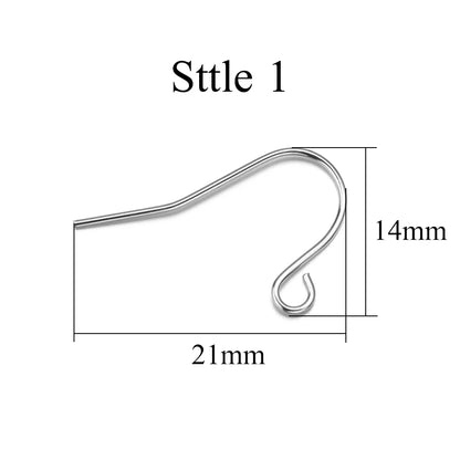 50pcs/Lot Hypoallergenic Stainless Steel Earring Hooks For Jewelry Making Ear Hook Diy Earrings Earwire Clasps Accessories