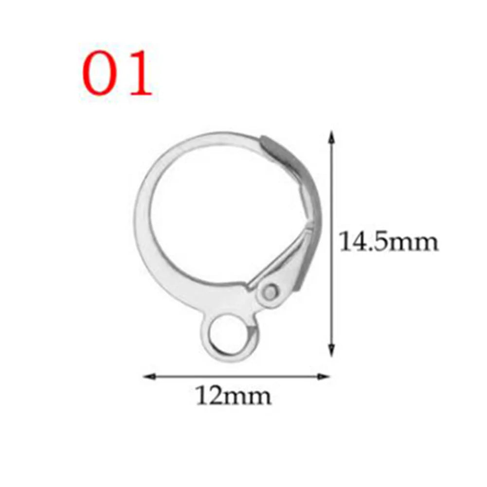 50pcs Stainless Steel Jewelry French Earring Hooks Findings Not Allergic Ear Hook Earrings Clasps For DIY Jewelry Making