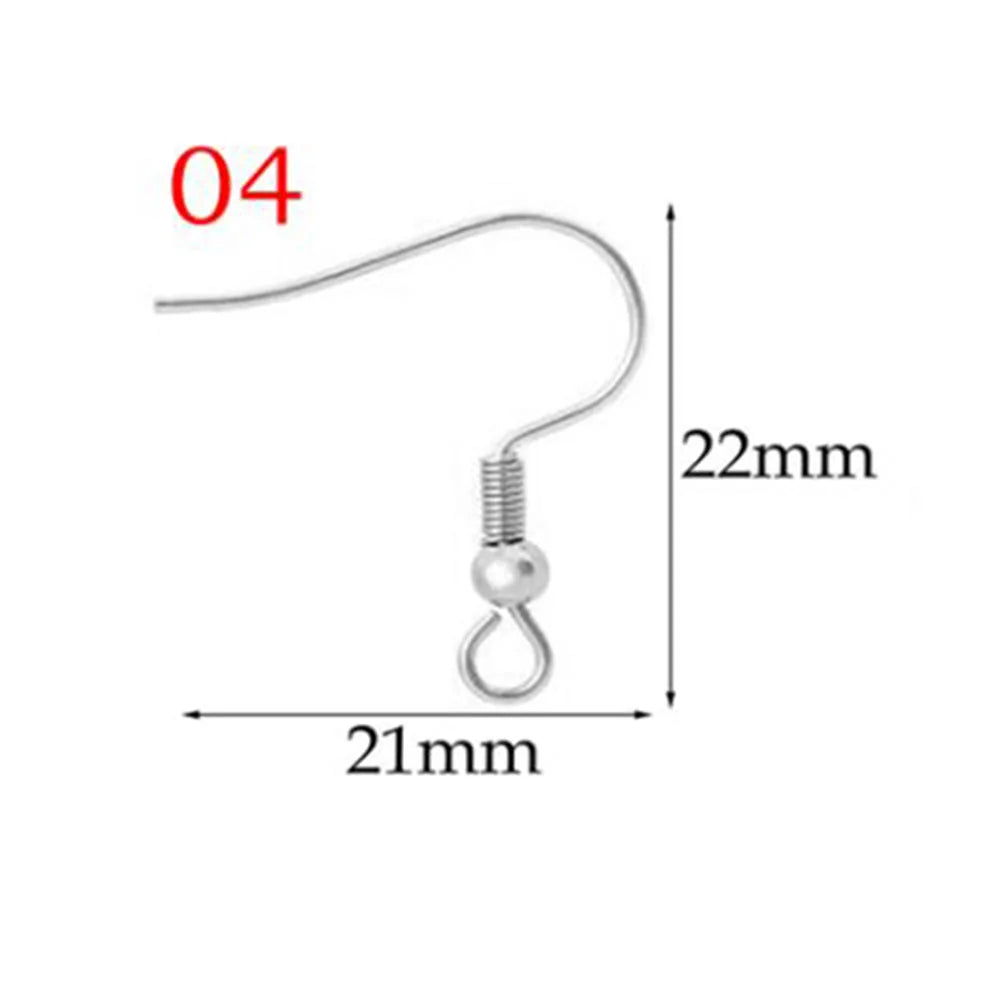 50pcs Stainless Steel Jewelry French Earring Hooks Findings Not Allergic Ear Hook Earrings Clasps For DIY Jewelry Making