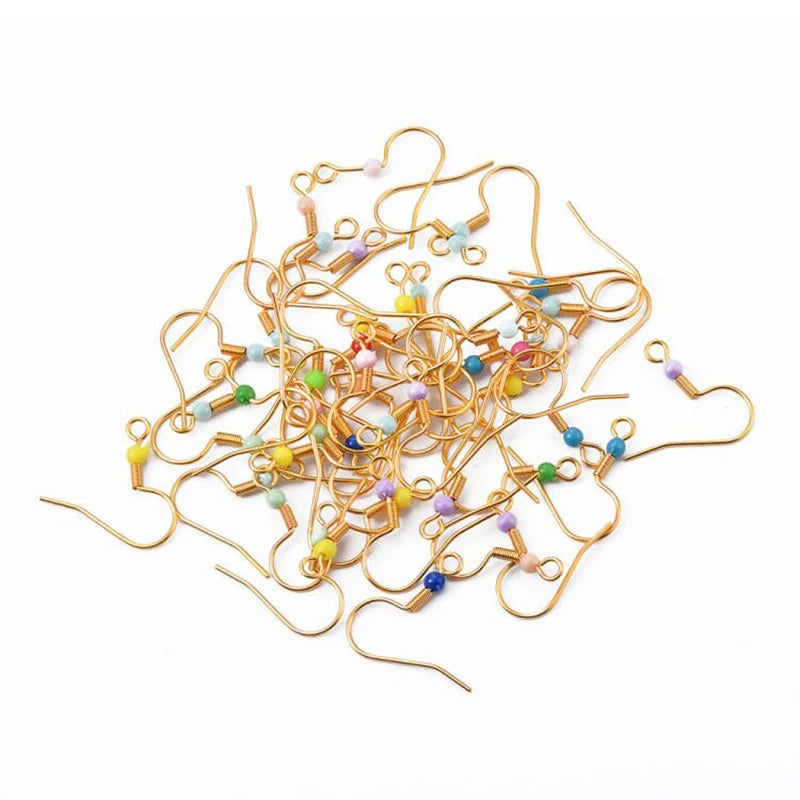 50pcs Stainless Steel Jewelry French Earring Hooks Findings Not Allergic Ear Hook Earrings Clasps For DIY Jewelry Making