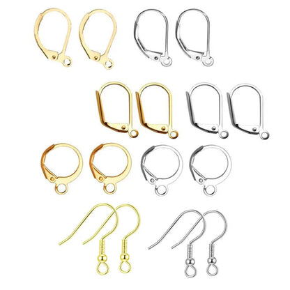 50pcs Stainless Steel Jewelry French Earring Hooks Findings Not Allergic Ear Hook Earrings Clasps For DIY Jewelry Making