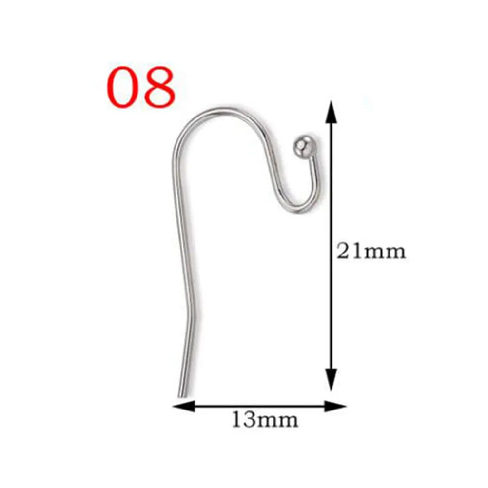 50pcs Stainless Steel Jewelry French Earring Hooks Findings Not Allergic Ear Hook Earrings Clasps For DIY Jewelry Making