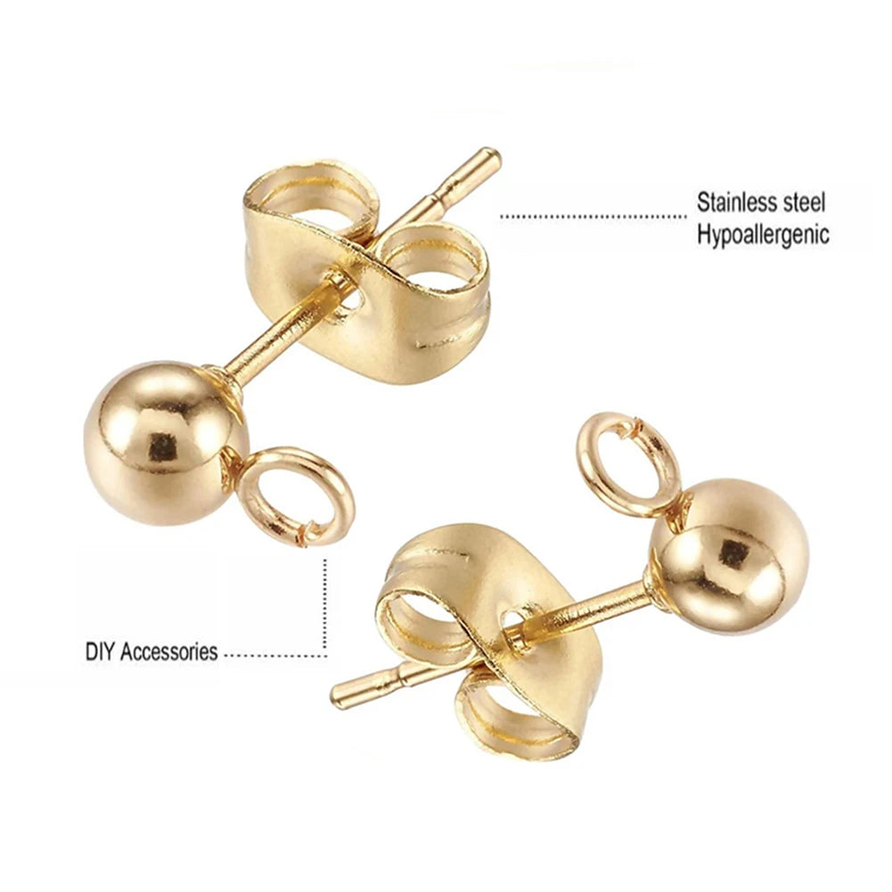 50pcs Stainless Steel Jewelry French Earring Hooks Findings Not Allergic Ear Hook Earrings Clasps For DIY Jewelry Making