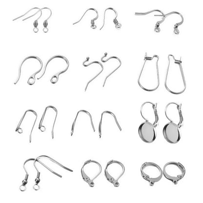 50pcs Stainless Steel Jewelry French Earring Hooks Findings Not Allergic Ear Hook Earrings Clasps For DIY Jewelry Making