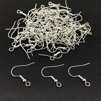 50pcs/lot 20x17mm Gold Color Silver  Ear Hooks Earrings Clasps Findings Jewelry Making Accessories Earring DIY