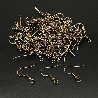 50pcs/lot 20x17mm Gold Color Silver  Ear Hooks Earrings Clasps Findings Jewelry Making Accessories Earring DIY