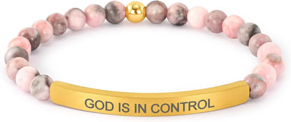 Inspirational Bracelets for Women,18K Gold Plated Christian Bible Verse Faith Jewelry, Religious Jesus Prayer Gift for Mom, Sister, Friend