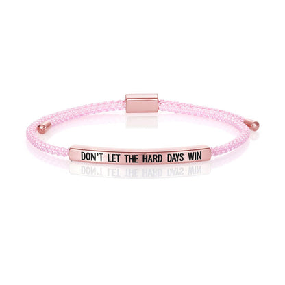 Dont Let The Hard Days Win Bracelet for Women Men, Handmade Braided Adjustable Wrap Stainless Steel To My Daughter/Best Friend Inspirational Gifts Ladies Jewelry
