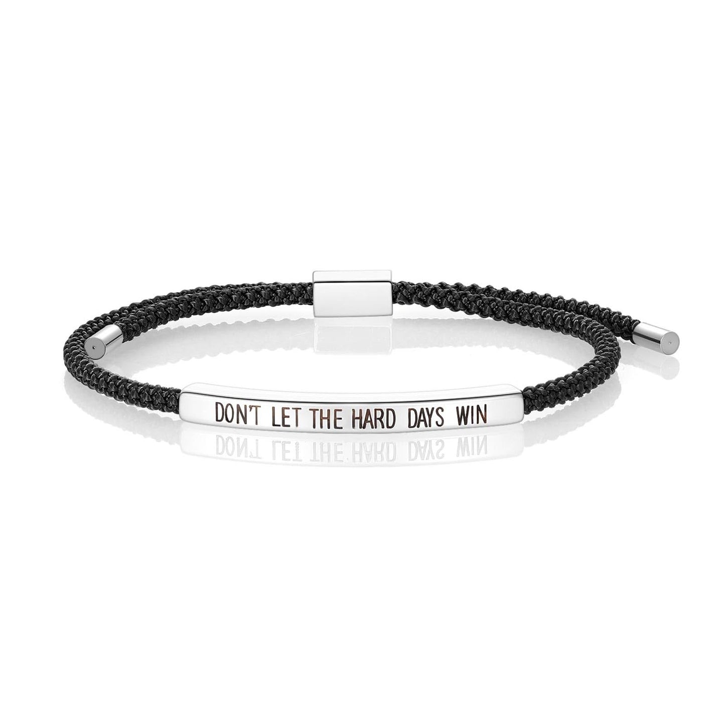 Dont Let The Hard Days Win Bracelet for Women Men, Handmade Braided Adjustable Wrap Stainless Steel To My Daughter/Best Friend Inspirational Gifts Ladies Jewelry