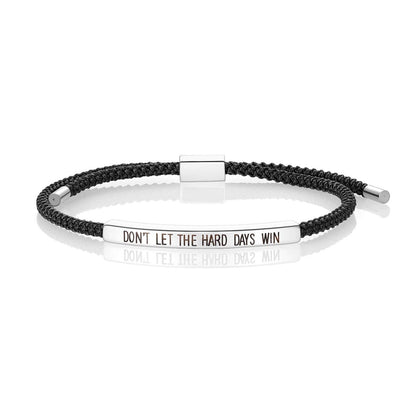 Dont Let The Hard Days Win Bracelet for Women Men, Handmade Braided Adjustable Wrap Stainless Steel To My Daughter/Best Friend Inspirational Gifts Ladies Jewelry