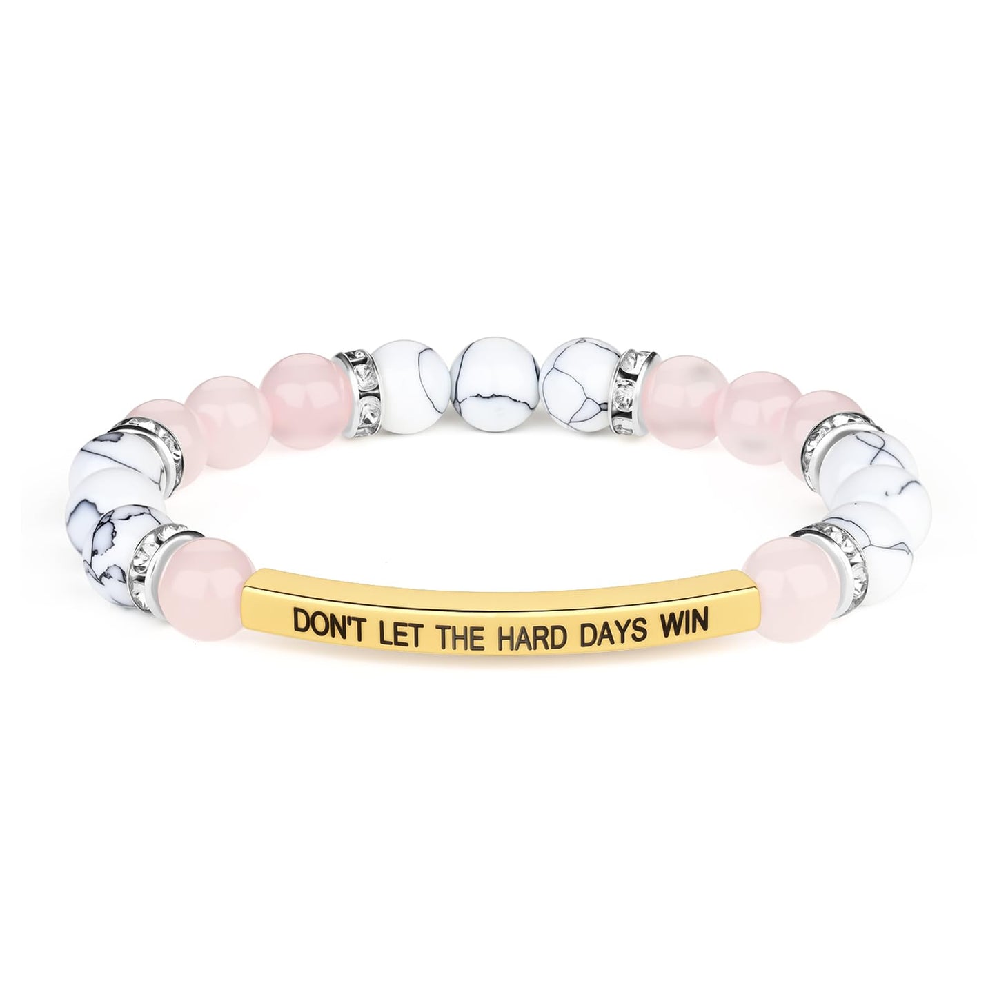 Dont Let The Hard Days Win Bracelet for Women Men, Handmade Braided Adjustable Wrap Stainless Steel To My Daughter/Best Friend Inspirational Gifts Ladies Jewelry