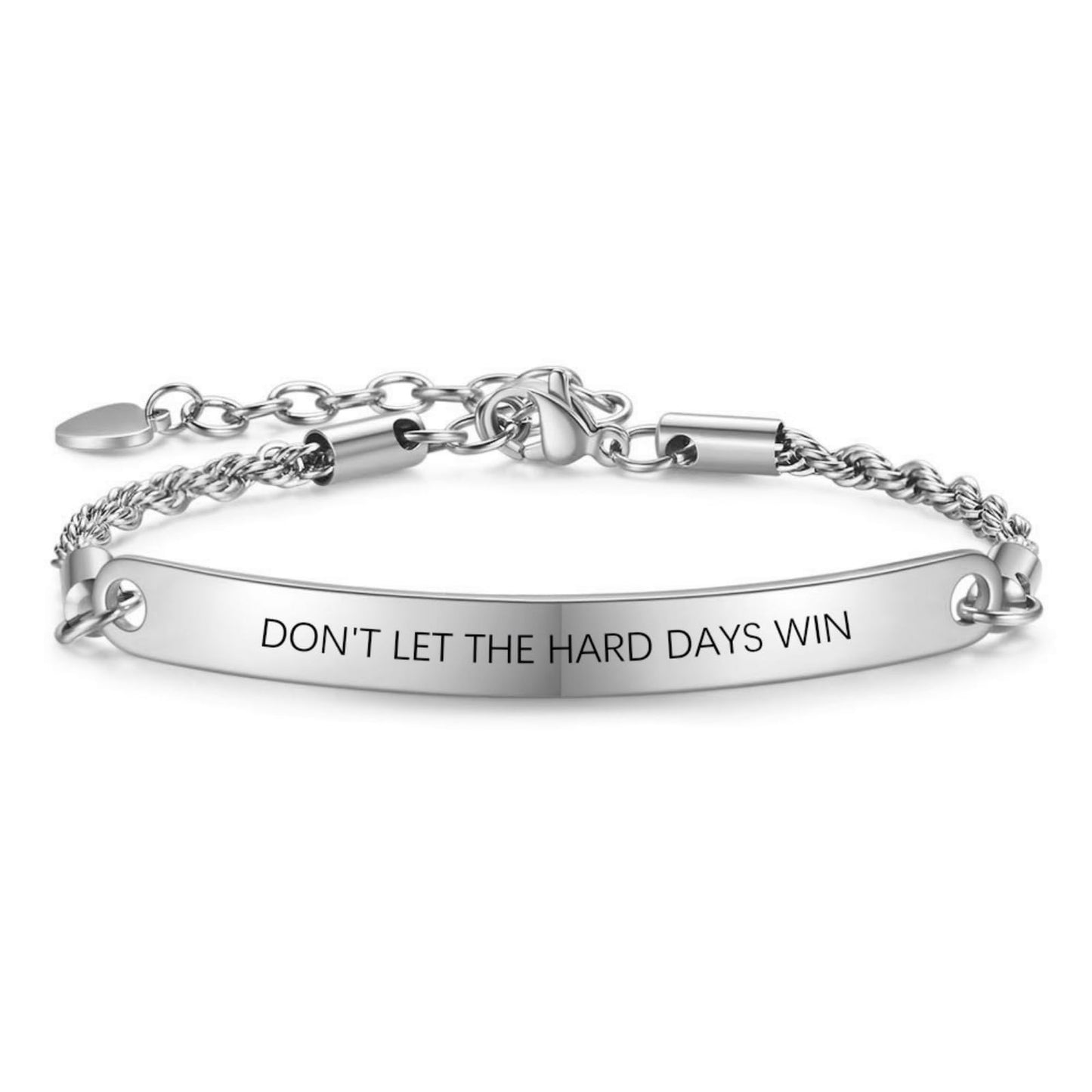 Dont Let The Hard Days Win Bracelet for Women Men, Handmade Braided Adjustable Wrap Stainless Steel To My Daughter/Best Friend Inspirational Gifts Ladies Jewelry