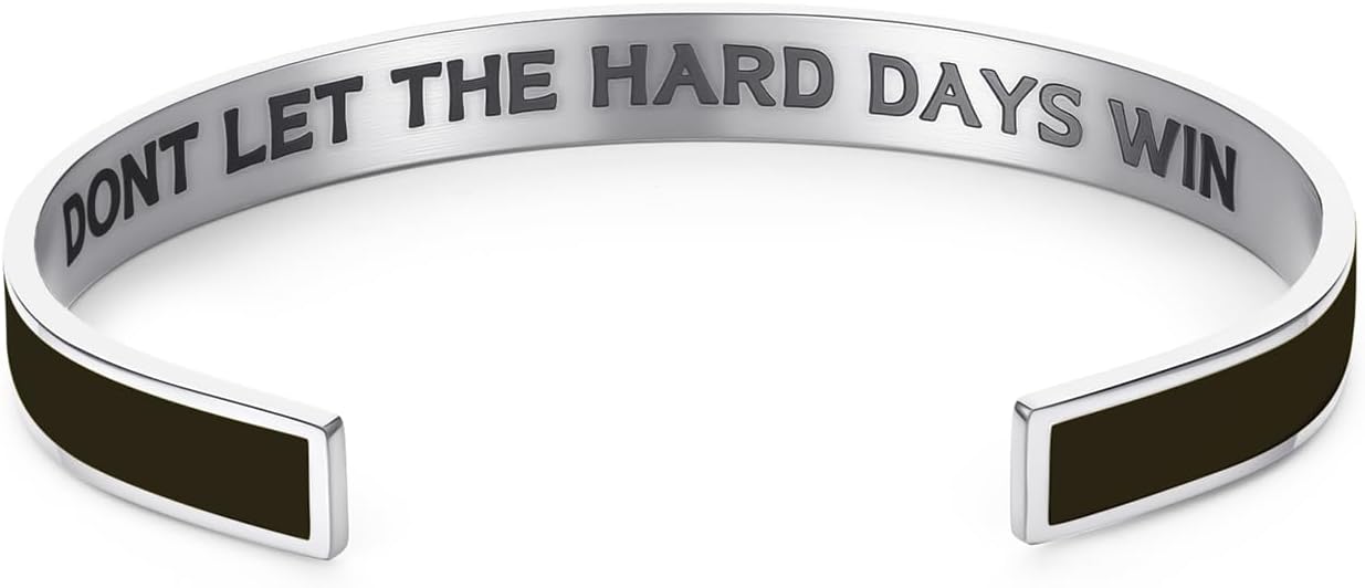 Dont Let The Hard Days Win Bracelet for Women Men, Handmade Braided Adjustable Wrap Stainless Steel To My Daughter/Best Friend Inspirational Gifts Ladies Jewelry