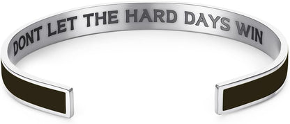 Dont Let The Hard Days Win Bracelet for Women Men, Handmade Braided Adjustable Wrap Stainless Steel To My Daughter/Best Friend Inspirational Gifts Ladies Jewelry