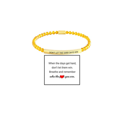 Dont Let The Hard Days Win Bracelet Inspire Beaded Bracelet Stainless Steel Tube Engraved Inspirational Bracelet for Women Men Inspirational Jewelry Gifts