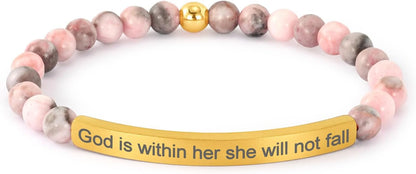 Inspirational Bracelets for Women,18K Gold Plated Christian Bible Verse Faith Jewelry, Religious Jesus Prayer Gift for Mom, Sister, Friend