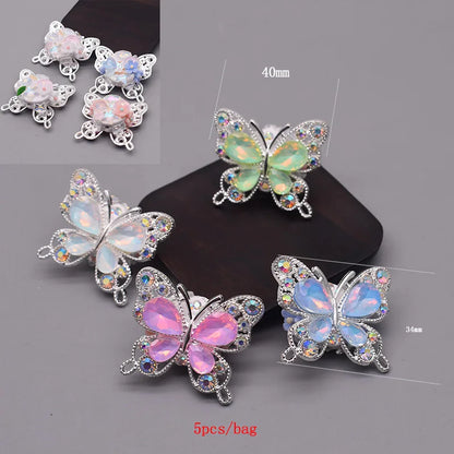 5pcs/bag Handmade Butterfly Round Flower Ball Heart Beads for Jewelry Making DIY Phone Chain Bead Pen Accessories